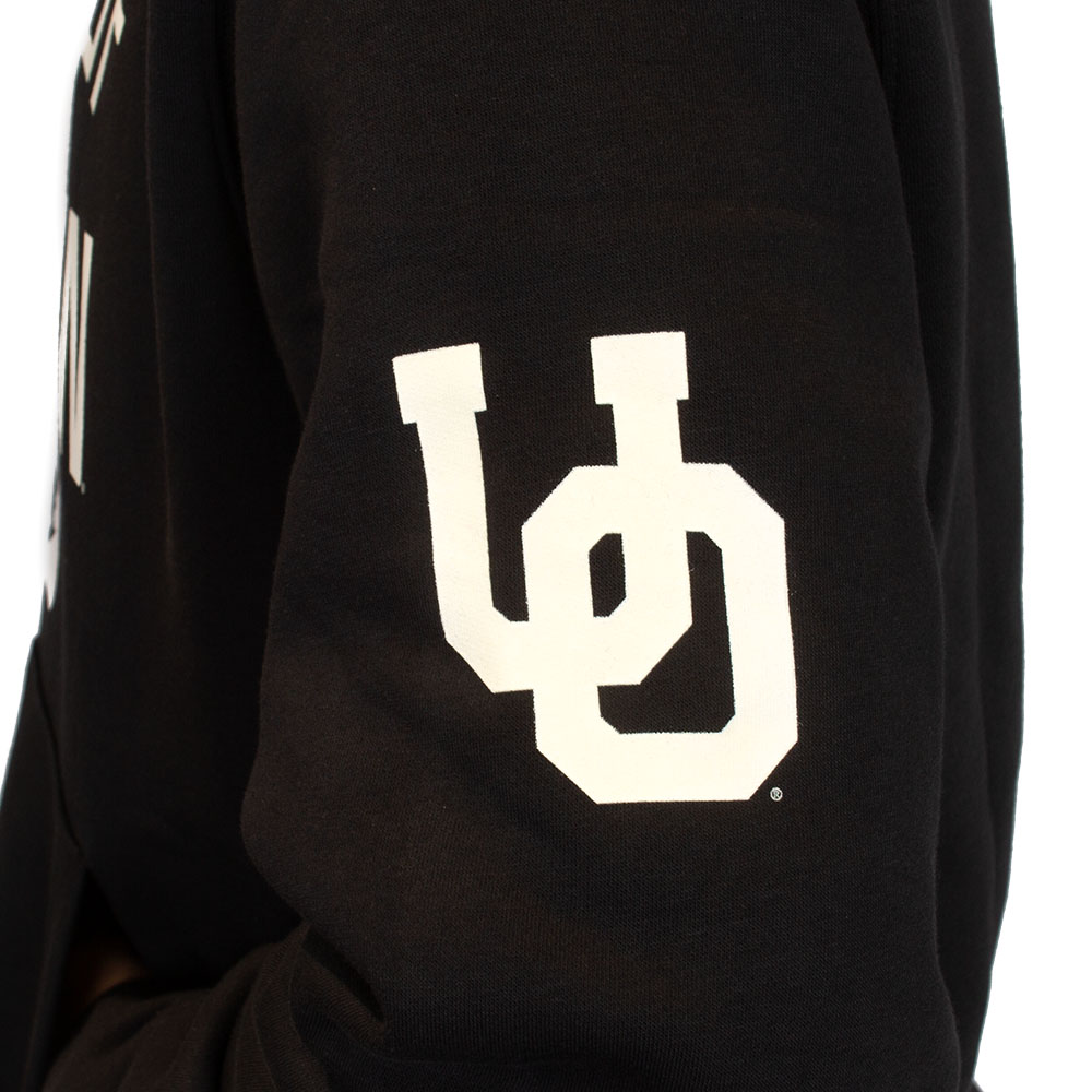 Interlocking UO, Nike, Black, Hoodie, Cotton Blend, Men, Fleece, Natural, Sweatshirt, Pullover, 966672